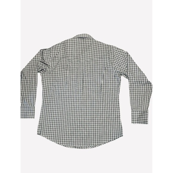Wrangler White & Gray Plaid Button Up Shirt Pearl Snap Buttons Large Western - Picture 9 of 9